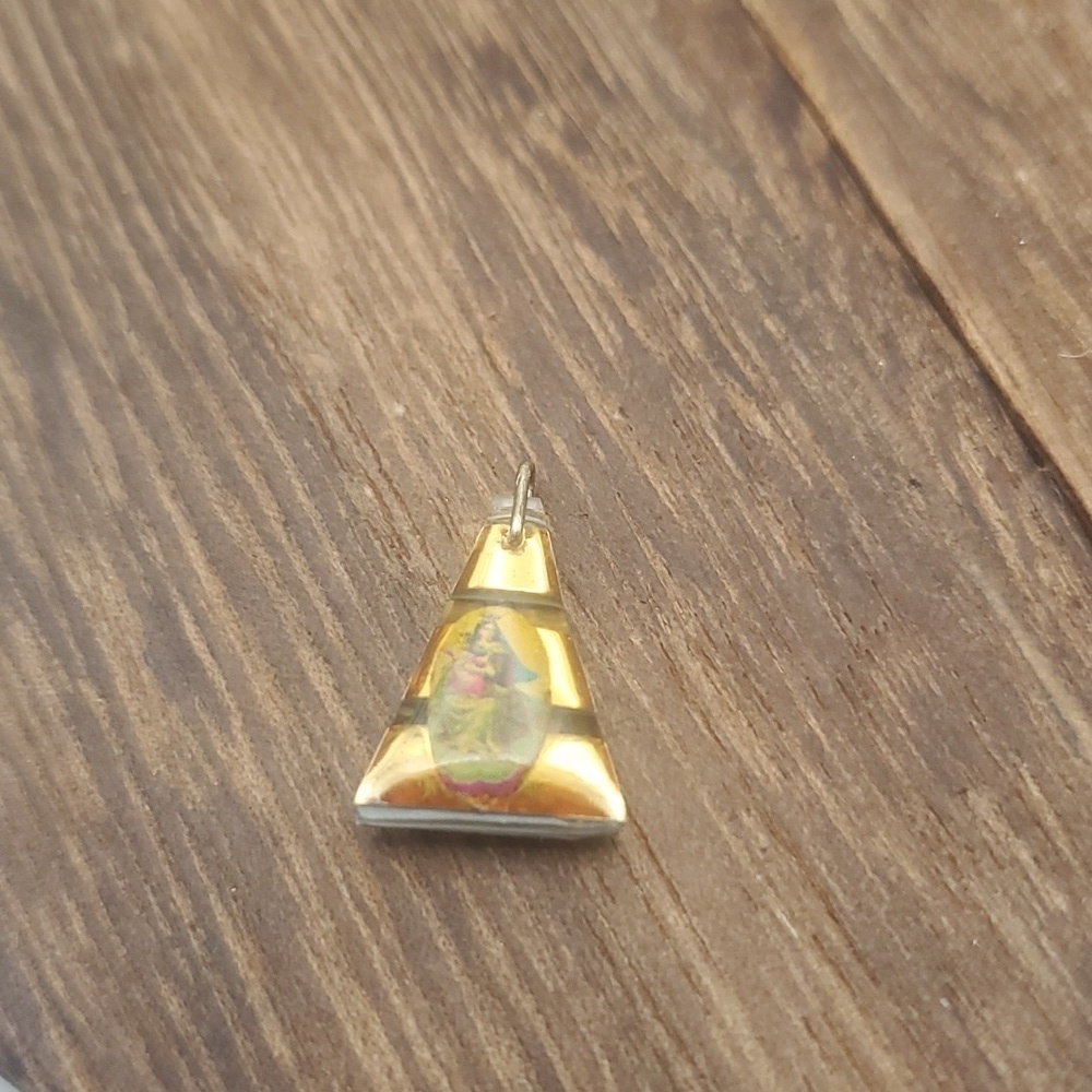 Rosary pendant religious gift‎ idea amber resin